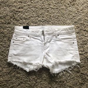 Talula white denim shorts.